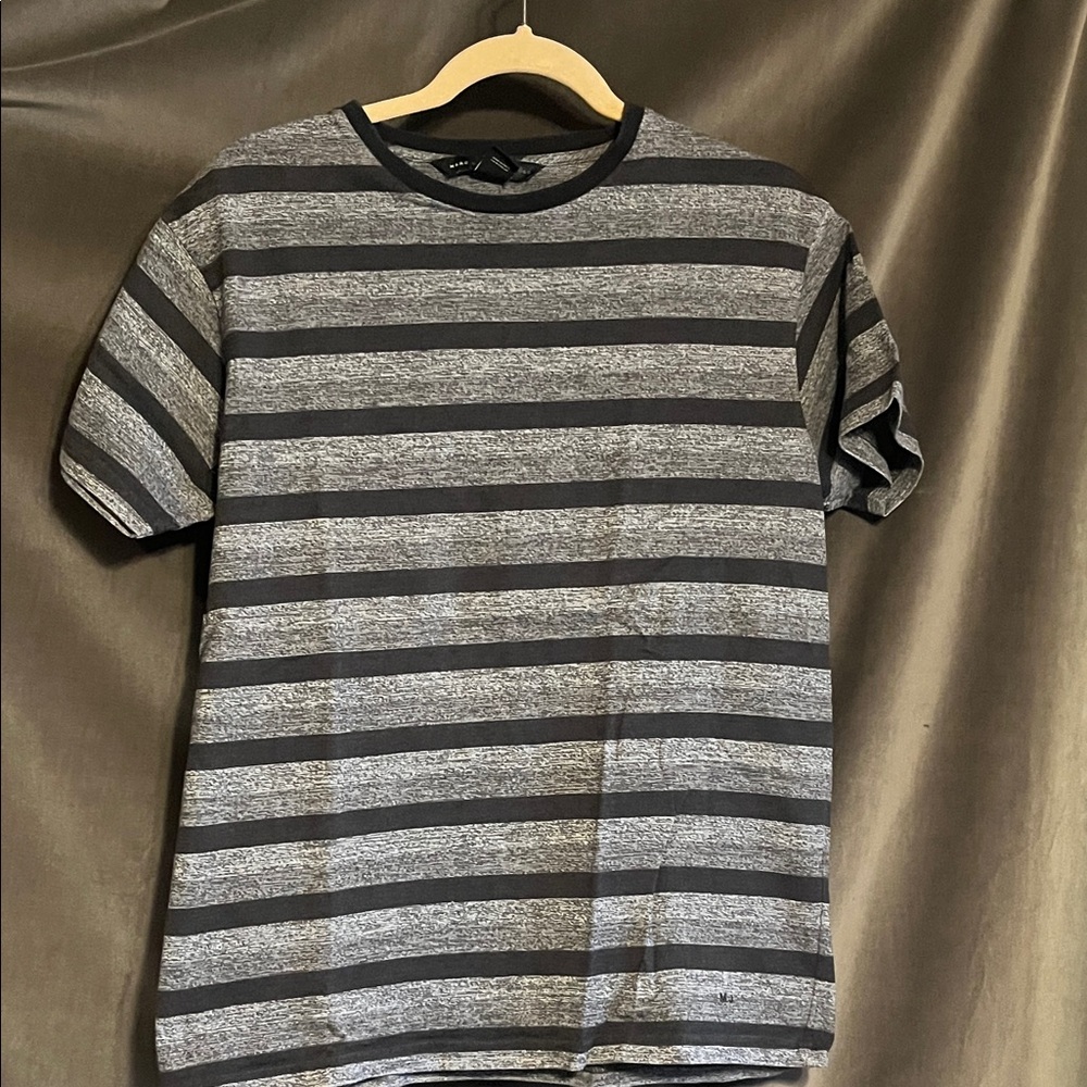 Marc Jacobs Charcoal and Light Gray Striped Tee